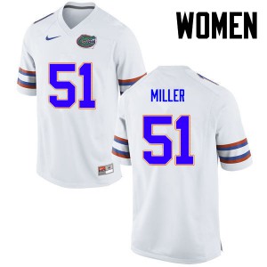 Women Florida Gators #51 Ventrell Miller College Football White 243829-965