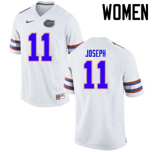 Women Florida Gators #11 Vosean Joseph College Football Jerseys White 352868-803