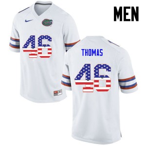 Men Florida Gators #46 Will Thomas College Football USA Flag Fashion White 331336-512