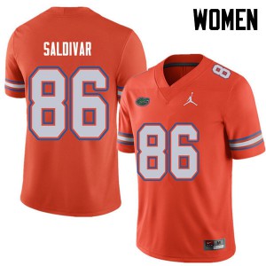 Jordan Brand Women #86 Andres Saldivar Florida Gators College Football Jerseys Orange 431712-718