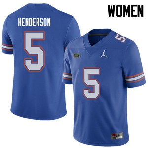 Jordan Brand Women #5 CJ Henderson Florida Gators College Football Jerseys Royal 246811-645