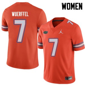 Jordan Brand Women #7 Danny Wuerffel Florida Gators College Football Jerseys Orange 294875-763