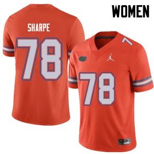Jordan Brand Women #78 David Sharpe Florida Gators College Football Jerseys Orange 674088-779