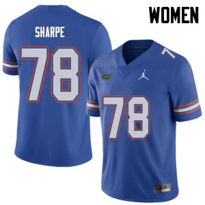 Jordan Brand Women #78 David Sharpe Florida Gators College Football Jerseys Royal 299475-520