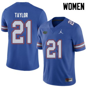 Jordan Brand Women #21 Fred Taylor Florida Gators College Football Jerseys Royal 656803-896