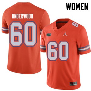 Jordan Brand Women #60 Houston Underwood Florida Gators College Football Jerseys Orange 898437-973