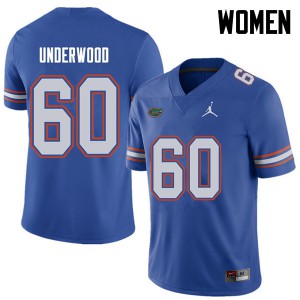 Jordan Brand Women #60 Houston Underwood Florida Gators College Football Jerseys Royal 747690-847