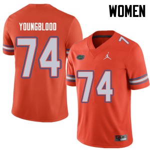 Jordan Brand Women #74 Jack Youngblood Florida Gators College Football Jerseys Orange 833664-190