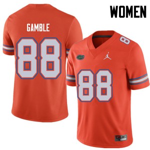 Jordan Brand Women #88 Kemore Gamble Florida Gators College Football Jerseys Orange 566773-979
