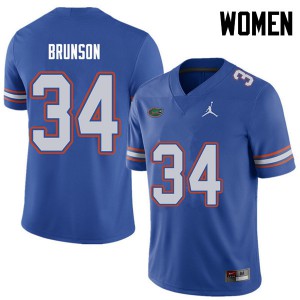 Jordan Brand Women #34 Lacedrick Brunson Florida Gators College Football Jerseys Royal 704844-988