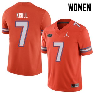 Jordan Brand Women #7 Lucas Krull Florida Gators College Football Jerseys Orange 874032-410