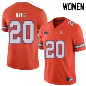 Jordan Brand Women #20 Malik Davis Florida Gators College Football Jerseys Orange 114066-645