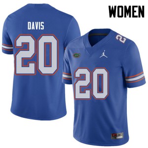 Jordan Brand Women #20 Malik Davis Florida Gators College Football Jerseys Royal 929315-439