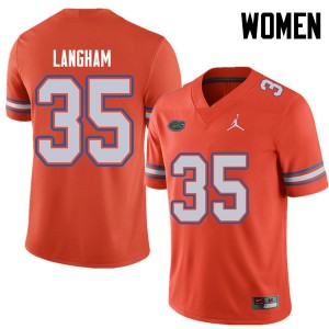 Jordan Brand Women #35 Malik Langham Florida Gators College Football Jerseys Orange 528682-628