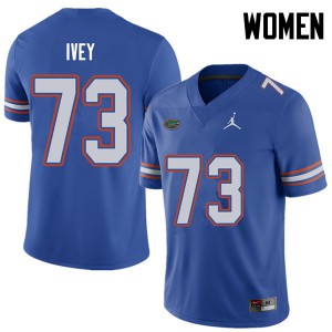 Jordan Brand Women #73 Martez Ivey Florida Gators College Football Jerseys Royal 516785-834