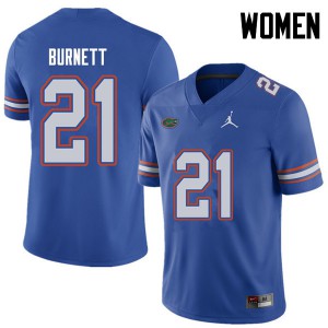 Jordan Brand Women #21 McArthur Burnett Florida Gators College Football Jerseys Royal 669209-561