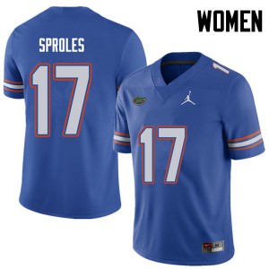 Jordan Brand Women #17 Nick Sproles Florida Gators College Football Jerseys Royal 642480-730