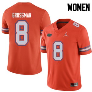 Jordan Brand Women #8 Rex Grossman Florida Gators College Football Jerseys Orange 901990-711