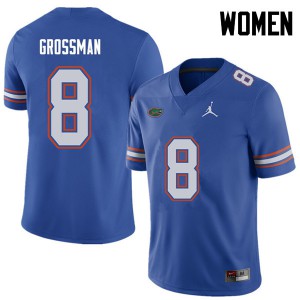 Jordan Brand Women #8 Rex Grossman Florida Gators College Football Jerseys Royal 871577-245