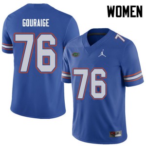 Jordan Brand Women #76 Richard Gouraige Florida Gators College Football Jerseys Royal 377323-304