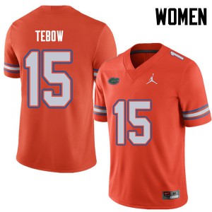 Jordan Brand Women #15 Tim Tebow Florida Gators College Football Jerseys Orange 308470-137