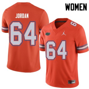 Jordan Brand Women #64 Tyler Jordan Florida Gators College Football Jerseys Orange 527987-634