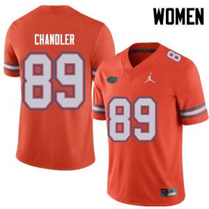 Jordan Brand Women #89 Wes Chandler Florida Gators College Football Jerseys Orange 845002-737