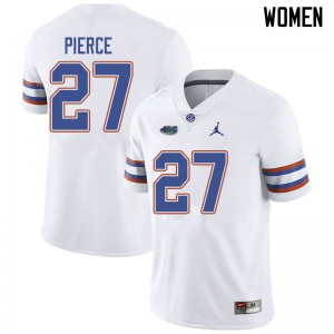 Jordan Brand Women #27 Dameon Pierce Florida Gators College Football Jerseys White 230999-757