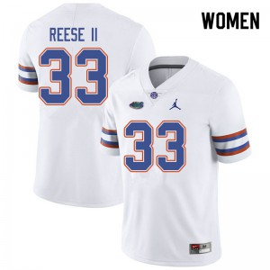 Jordan Brand Women #33 David Reese II Florida Gators College Football Jerseys White 878122-541