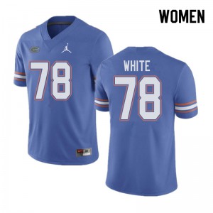 Jordan Brand Women #78 Ethan White Florida Gators College Football Jerseys Blue 390968-173