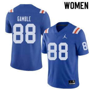 Jordan Brand Women #88 Kemore Gamble Florida Gators Throwback Alternate College Football Jerseys 249796-306