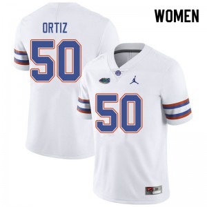 Jordan Brand Women #50 Marco Ortiz Florida Gators College Football Jerseys White 782631-829