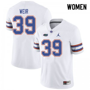 Jordan Brand Women #39 Michael Weir Florida Gators College Football Jerseys White 332960-145