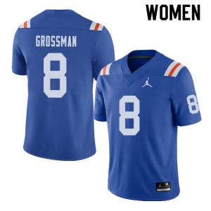 Jordan Brand Women #8 Rex Grossman Florida Gators Throwback Alternate College Football Jerseys 408495-645
