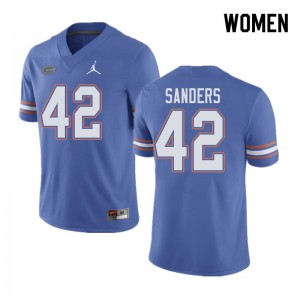 Jordan Brand Women #42 Umstead Sanders Florida Gators College Football Jerseys Blue 900422-813