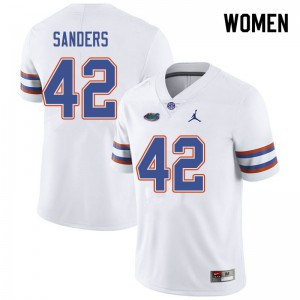Jordan Brand Women #42 Umstead Sanders Florida Gators College Football Jerseys White 939850-411