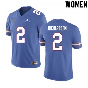 Women #2 Anthony Richardson Florida Gators College Football Jerseys Blue 412185-867
