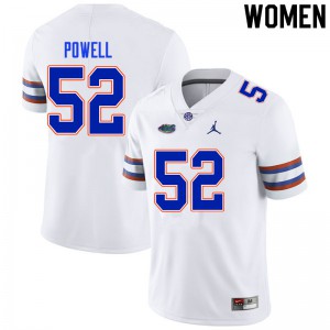Women #52 Antwuan Powell Florida Gators College Football Jerseys White 761943-495