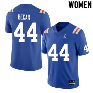 Women #44 Brandon Becar Florida Gators College Football Jerseys Throwback 431131-833