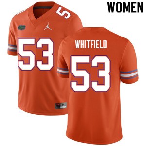 Women #53 Chase Whitfield Florida Gators College Football Jerseys Orange 743363-535