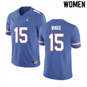 Women #15 Derek Wingo Florida Gators College Football Jerseys Blue 729685-348