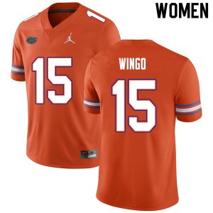 Women #15 Derek Wingo Florida Gators College Football Jerseys Orange 988065-752