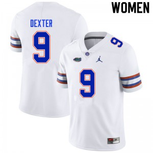 Women #9 Gervon Dexter Florida Gators College Football Jerseys White 218466-812