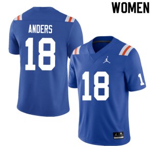 Women #18 Jack Anders Florida Gators College Football Jerseys Throwback 131791-643