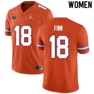 Women #18 Jacob Finn Florida Gators College Football Jerseys Orange 237548-599