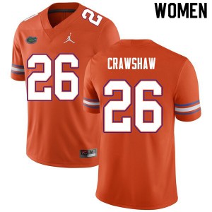 Women #26 Jeremy Crawshaw Florida Gators College Football Jerseys Orange 854580-756