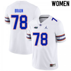 Women #78 Josh Braun Florida Gators College Football Jerseys White 614164-993