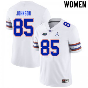 Women #85 Kevin Johnson Florida Gators College Football Jerseys White 900936-237