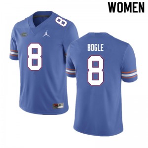 Women #8 Khris Bogle Florida Gators College Football Jerseys Blue 644861-431