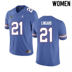 Women #21 Lorenzo Lingard Florida Gators College Football Jerseys Blue 220315-541